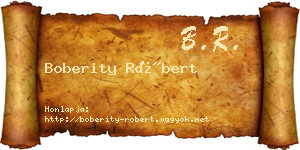 Boberity Róbert névjegykártya