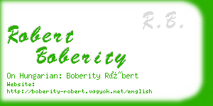 robert boberity business card